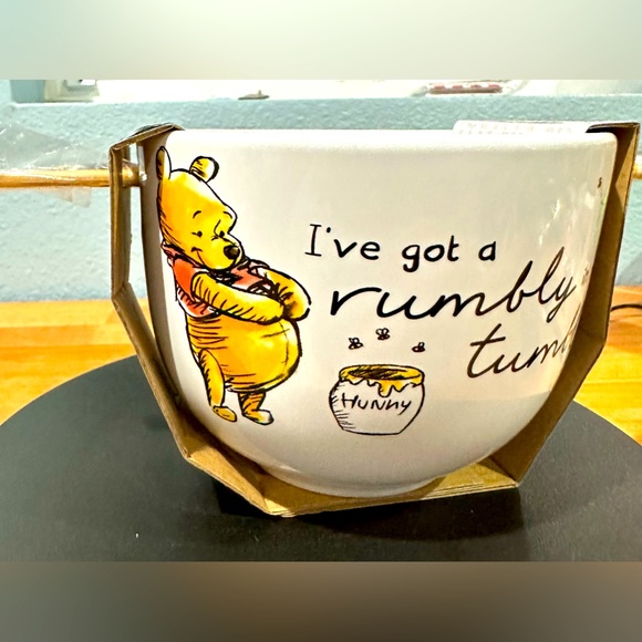 Disney Winnie the Pooh Ceramic Bowl with Chopsticks 20 oz - Picture 3 of 6